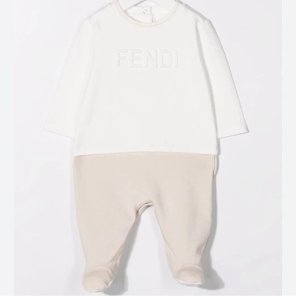 Fendi Baby Long Sleeve Footie Onesie - Picture 1 of 6